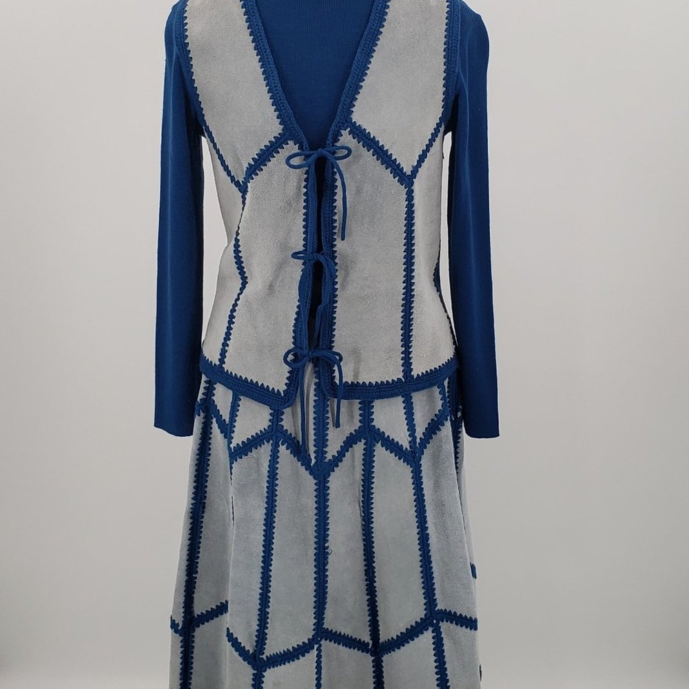 Young East Vintage skirt, Vest & Turtleneck SZ 7/8